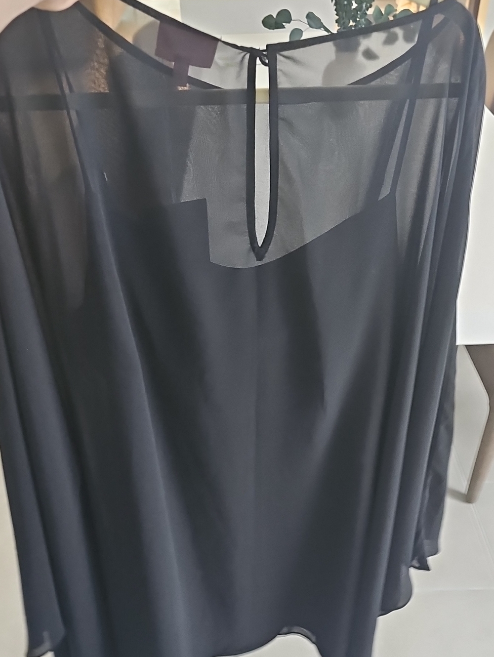 NWT Show Me Your MuMu Olsen Black Sheer Cape-Sleeve Mini Dress - Picture 10 of 11